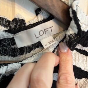 LOFT Black and White Striped Top